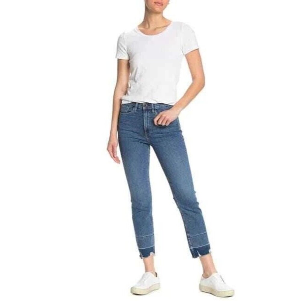 3x1 Womens Jeans 30 Shelter Slim Straight Crop Chewed Hem Carla Wash Indie Boho